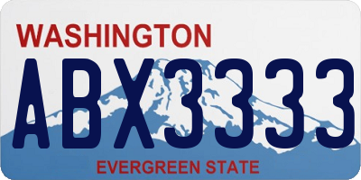 WA license plate ABX3333