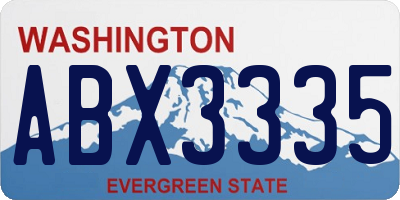 WA license plate ABX3335