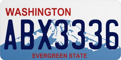 WA license plate ABX3336