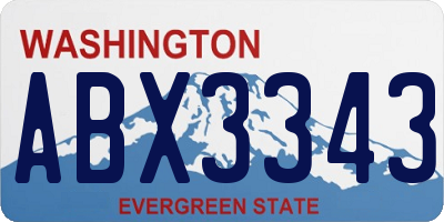 WA license plate ABX3343