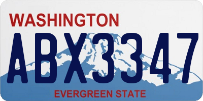 WA license plate ABX3347