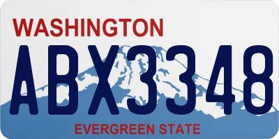 WA license plate ABX3348