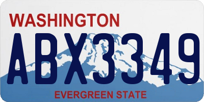 WA license plate ABX3349