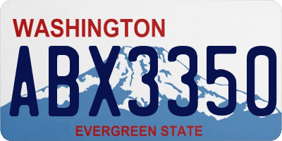 WA license plate ABX3350