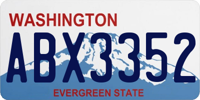 WA license plate ABX3352