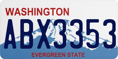 WA license plate ABX3353