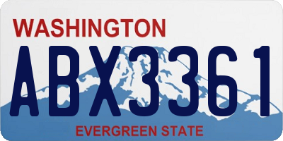 WA license plate ABX3361