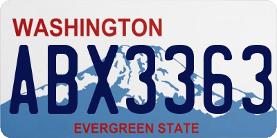 WA license plate ABX3363