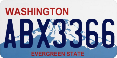 WA license plate ABX3366