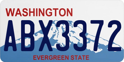 WA license plate ABX3372