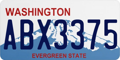 WA license plate ABX3375