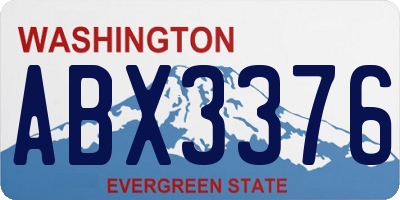 WA license plate ABX3376