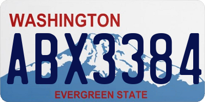 WA license plate ABX3384
