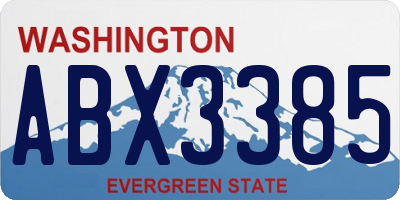 WA license plate ABX3385