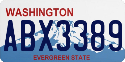 WA license plate ABX3389