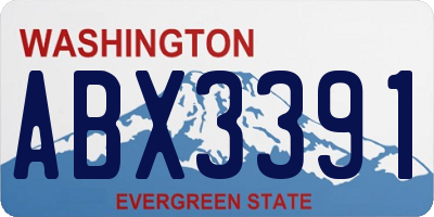 WA license plate ABX3391