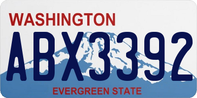 WA license plate ABX3392