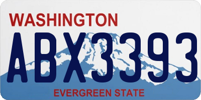 WA license plate ABX3393