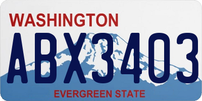 WA license plate ABX3403