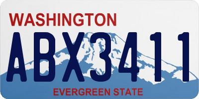 WA license plate ABX3411