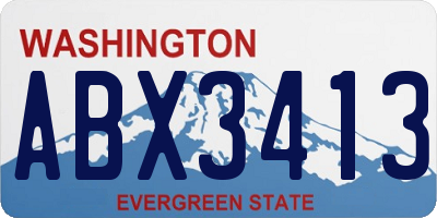 WA license plate ABX3413