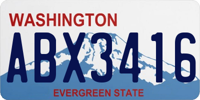 WA license plate ABX3416
