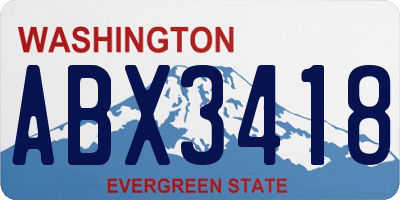 WA license plate ABX3418