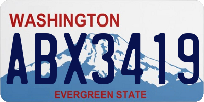 WA license plate ABX3419