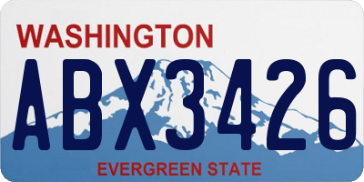 WA license plate ABX3426