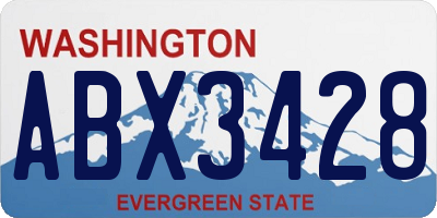 WA license plate ABX3428