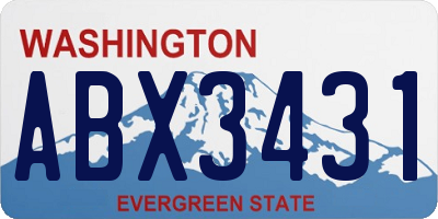 WA license plate ABX3431