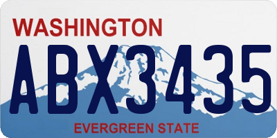WA license plate ABX3435