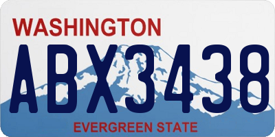 WA license plate ABX3438
