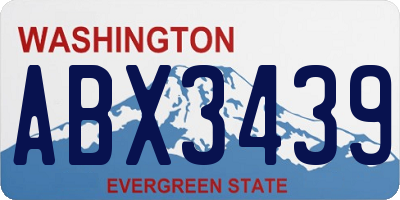 WA license plate ABX3439