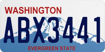 WA license plate ABX3441