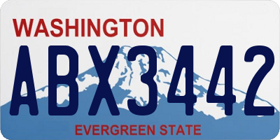WA license plate ABX3442