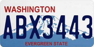 WA license plate ABX3443
