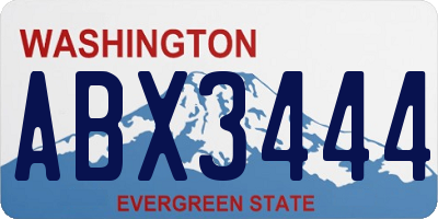 WA license plate ABX3444