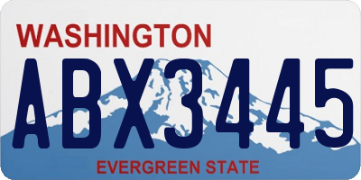 WA license plate ABX3445