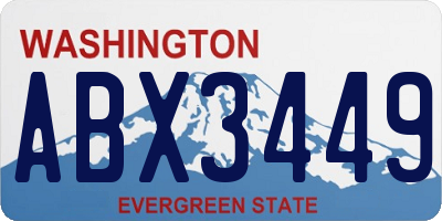WA license plate ABX3449