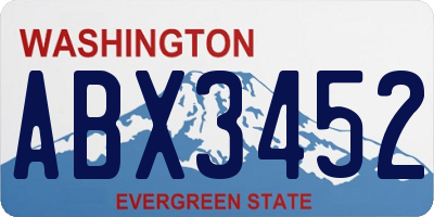 WA license plate ABX3452