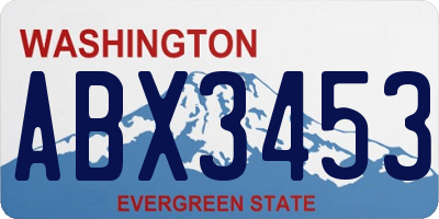 WA license plate ABX3453