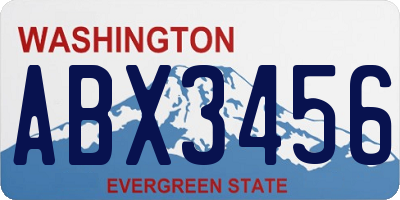 WA license plate ABX3456