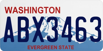 WA license plate ABX3463