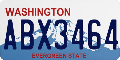 WA license plate ABX3464