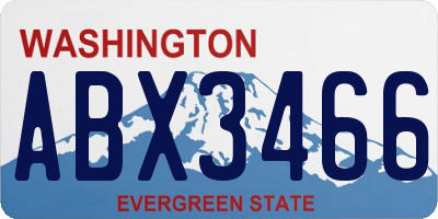 WA license plate ABX3466