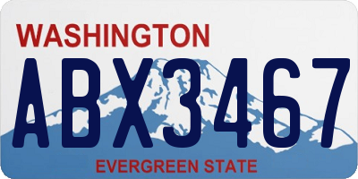 WA license plate ABX3467