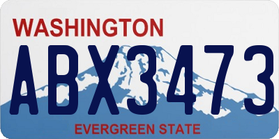 WA license plate ABX3473