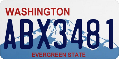 WA license plate ABX3481