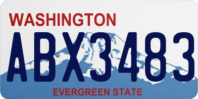 WA license plate ABX3483